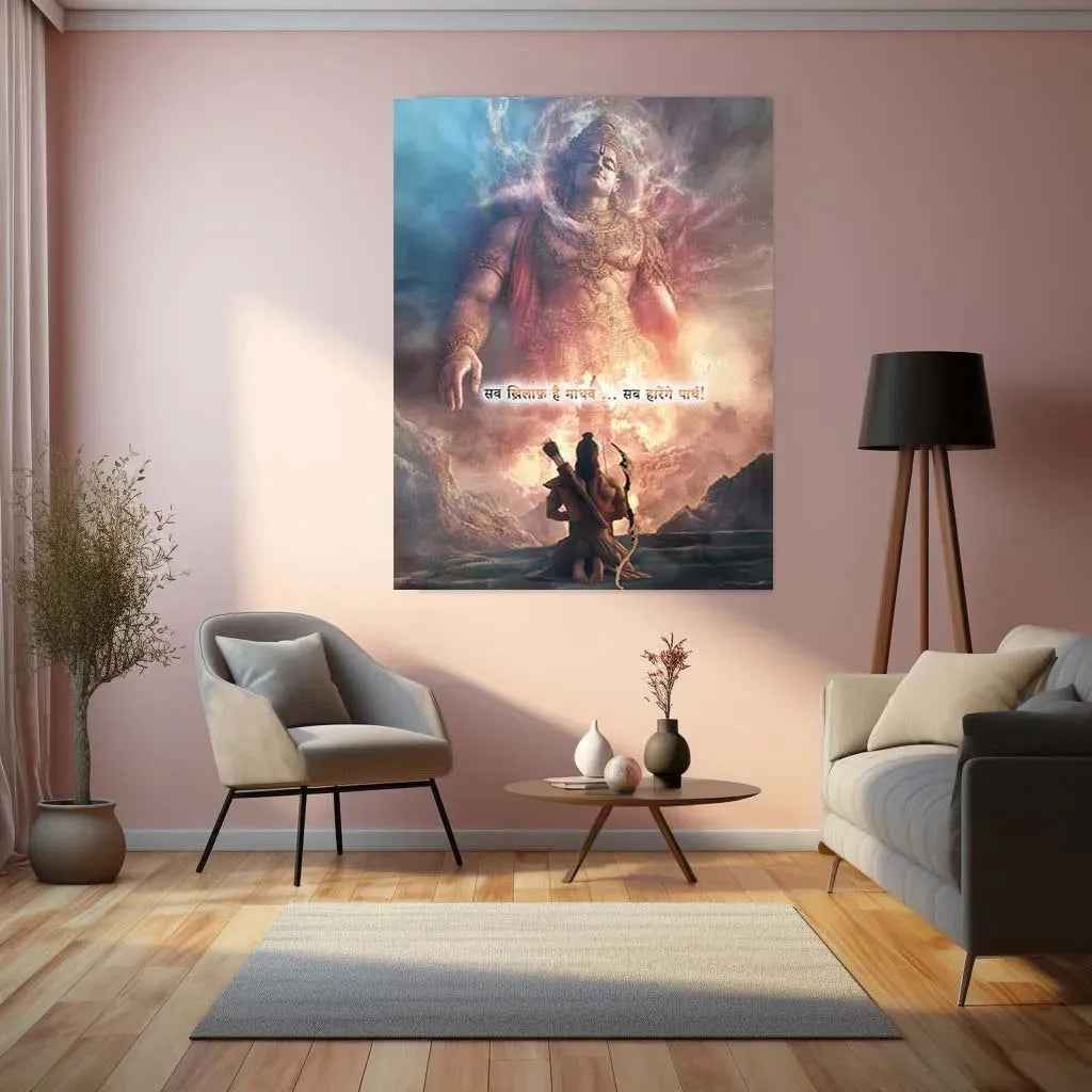 Bharatvarsh Series Metal Print – Krishna & Arjuna Quote (Mahabharat) - TURTLEWINGS