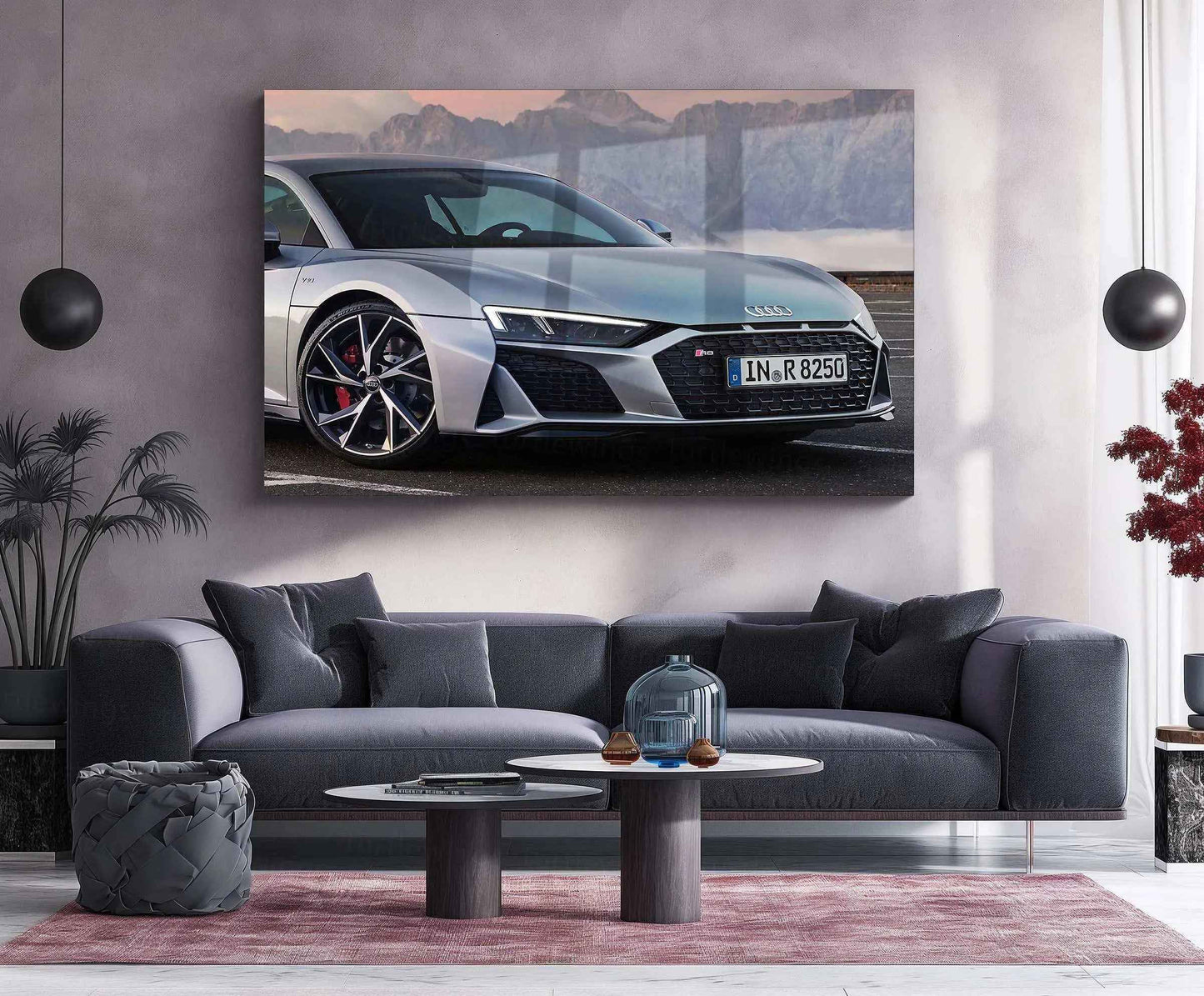 Audi R8 Neon LED Metal Poster â Supercar Wall Art for Speed Enthusiasts - TURTLEWINGS