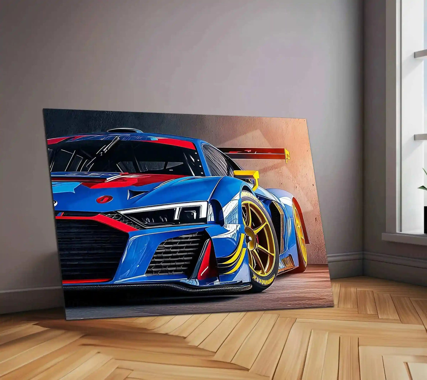 Audi Racing Neon LED Metal Poster â High-Performance Motorsport Wall Art2 - TURTLEWINGS