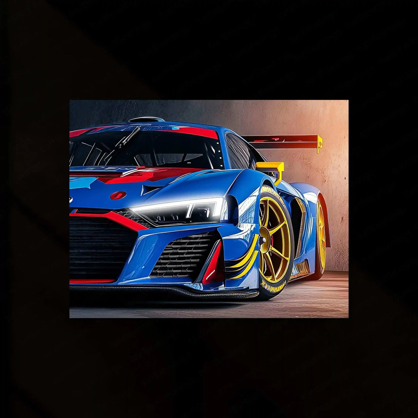 Audi Racing Neon LED Metal Poster â High-Performance Motorsport Wall Art2 - TURTLEWINGS