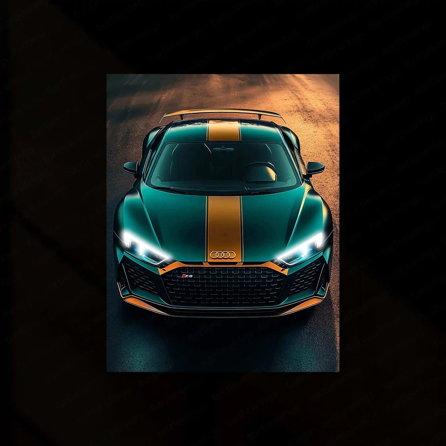 Audi Racing Neon LED Metal Poster â High-Performance Motorsport Wall Art - TURTLEWINGS