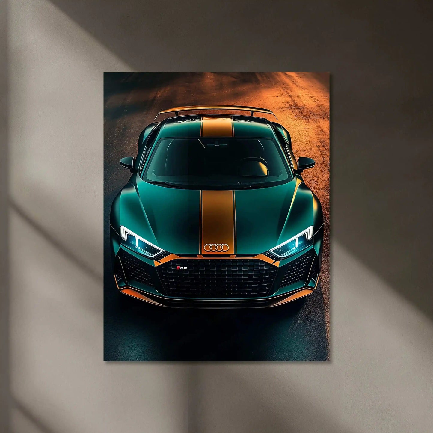 Audi Racing Neon LED Metal Poster â High-Performance Motorsport Wall Art - TURTLEWINGS