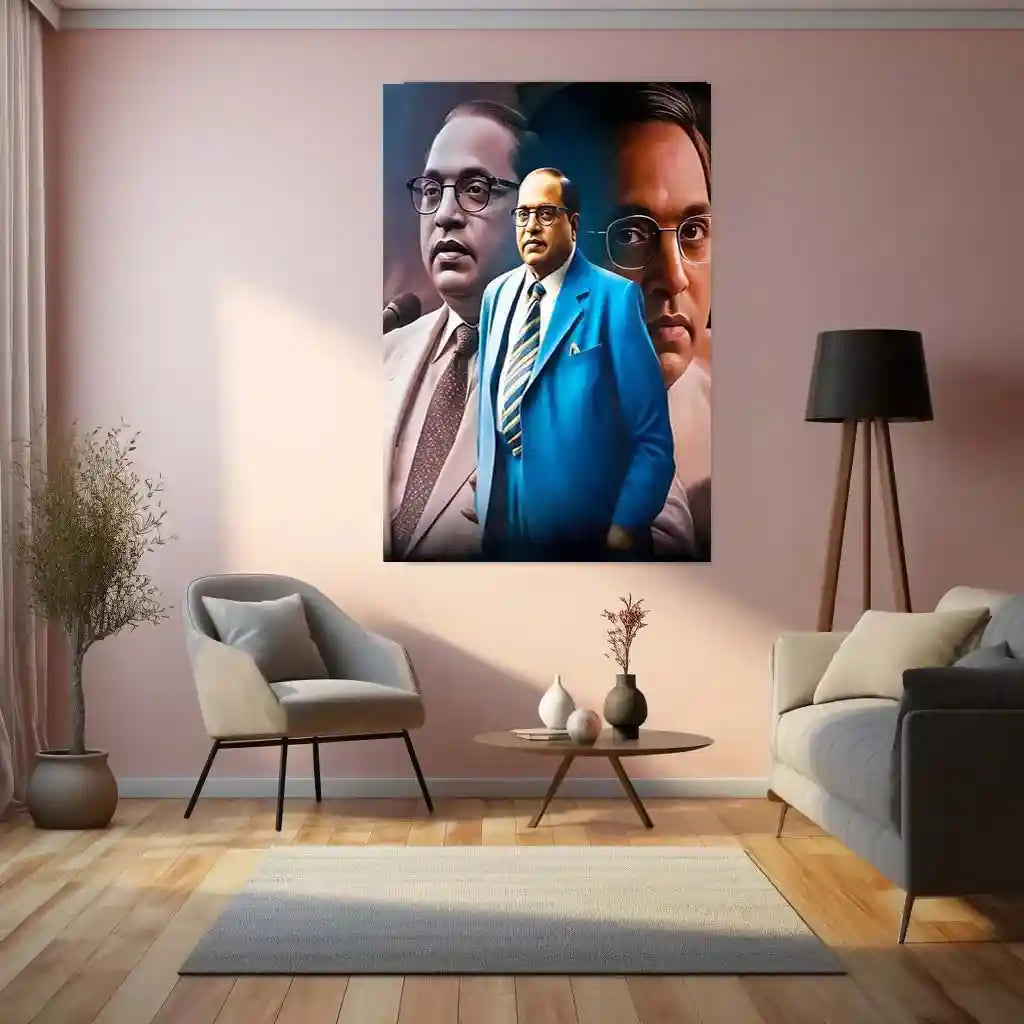 Dr. Babasaheb Ambedkar Metal Poster | Inspirational Wall Art | Social Reformer Tribute Frame - TURTLEWINGS