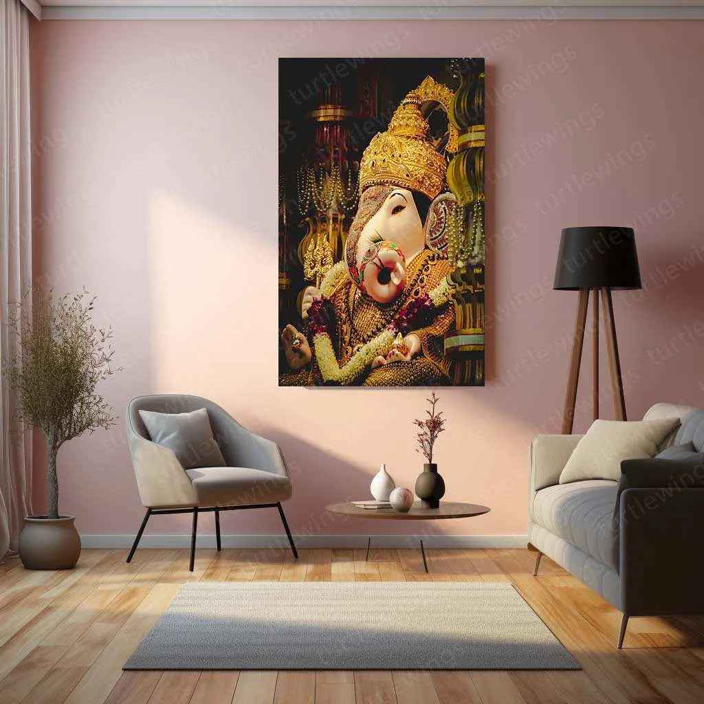 Bappa Metal Poster – Divine Lord Ganesha Wall Art | Hindu Spiritual Decor 2 - TURTLEWINGS