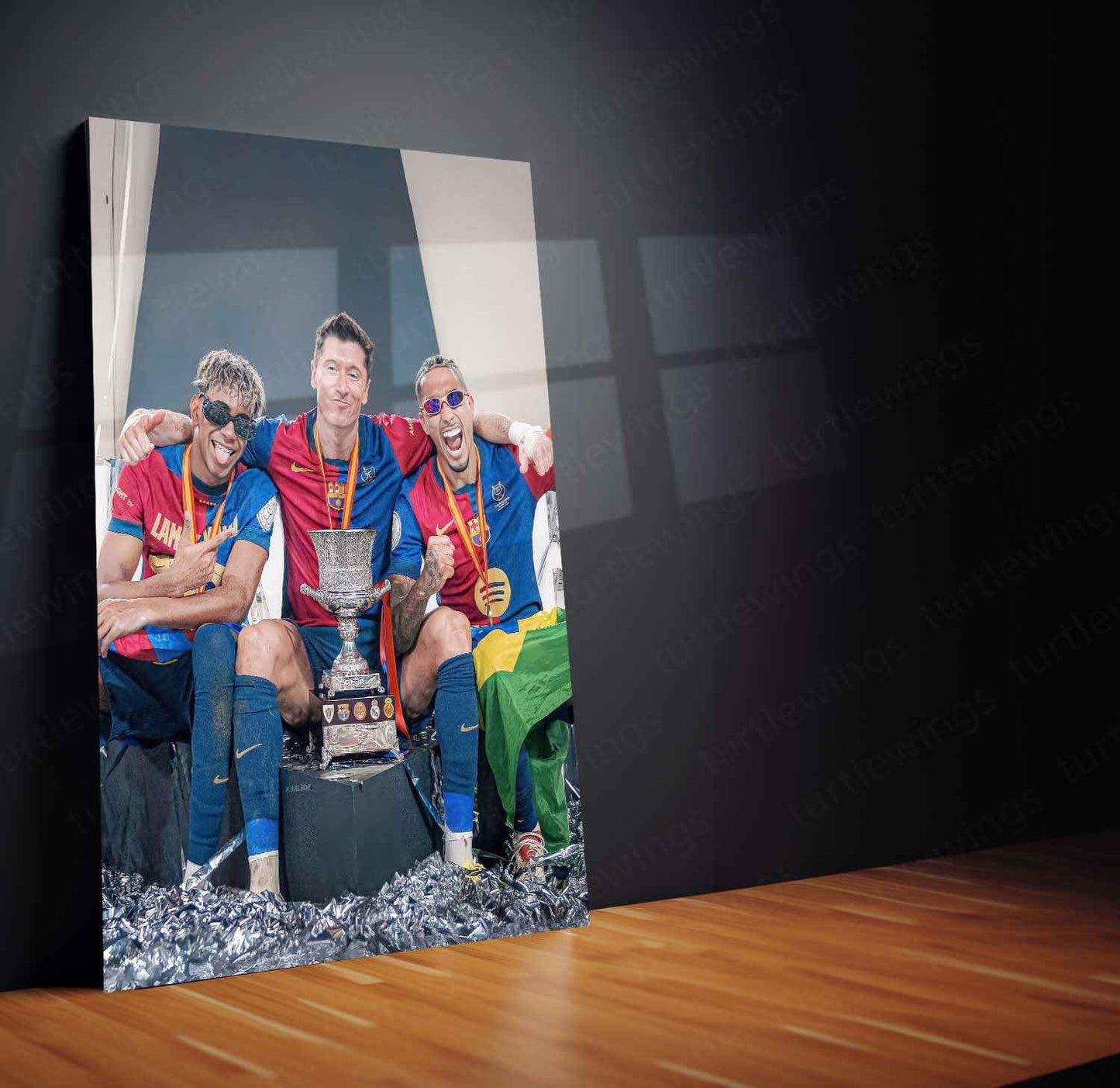 Sports | FC Barcelona Cup Metal Poster – Iconic Football Victory Wall Art - TURTLEWINGS