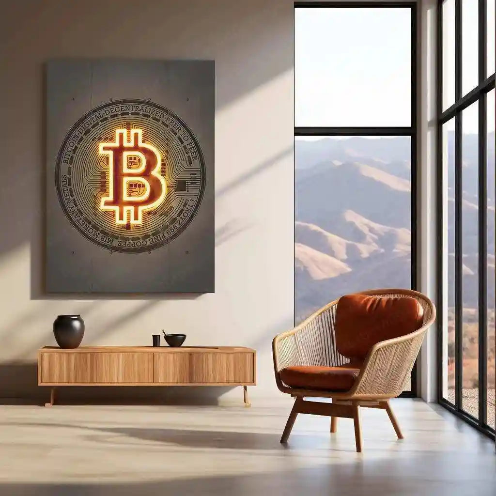 Bitcoin Neon LED Metal Frame - TURTLEWINGS