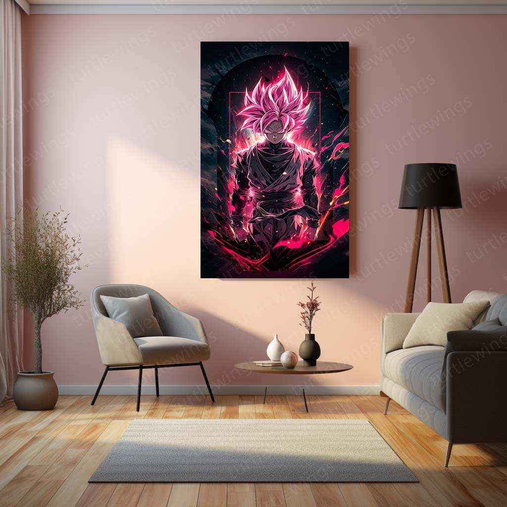 Black Goku Metal Poster – dbz Super Saiyan Art | Powerful Anime Decor 4 - TURTLEWINGS