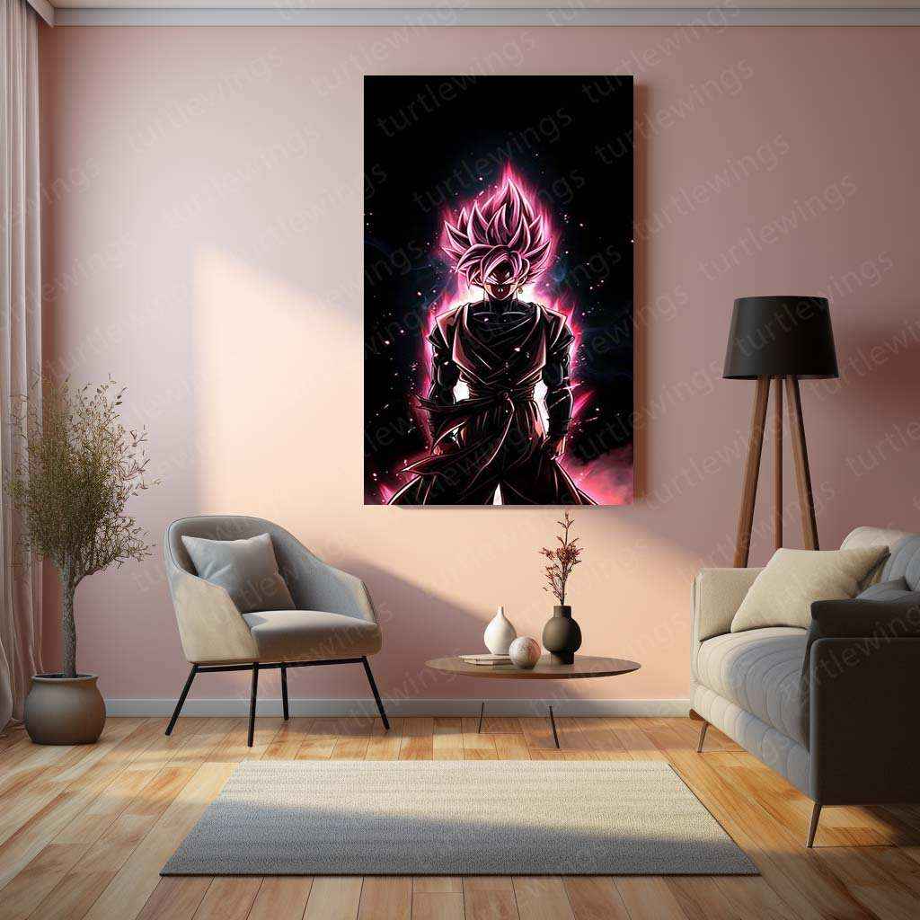 Black Goku Metal Poster – dbz Super Saiyan Art | Powerful Anime Decor 6 - TURTLEWINGS