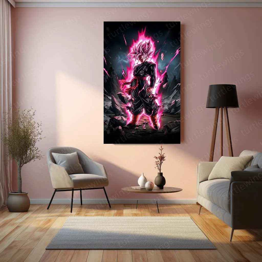 Black Goku Metal Poster – dbz Super Saiyan Art | Powerful Anime Decor 7 - TURTLEWINGS