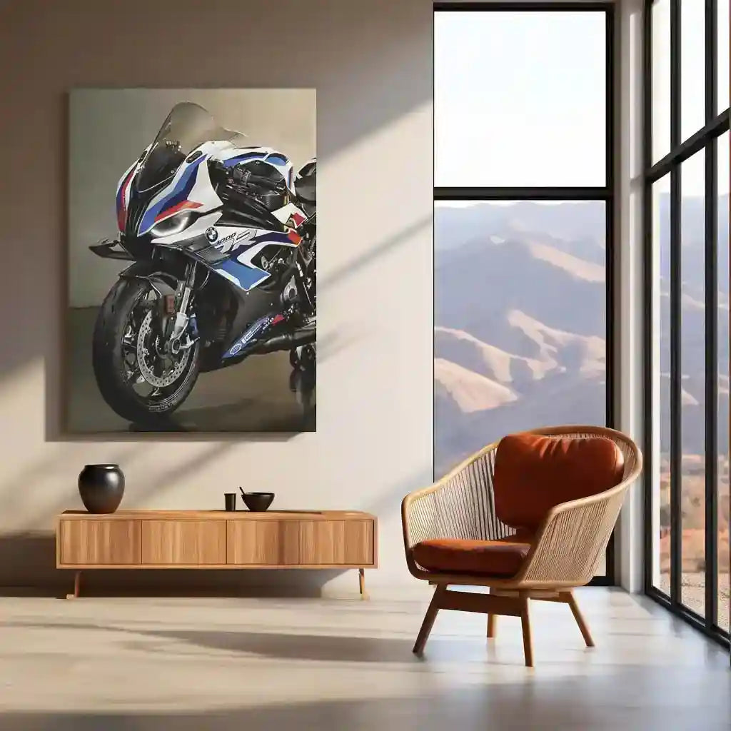 LED | π BMW M 1000 RR Black Superbike Neon LED Metal Poster | Racing Power Wall Art 01 - TURTLEWINGS