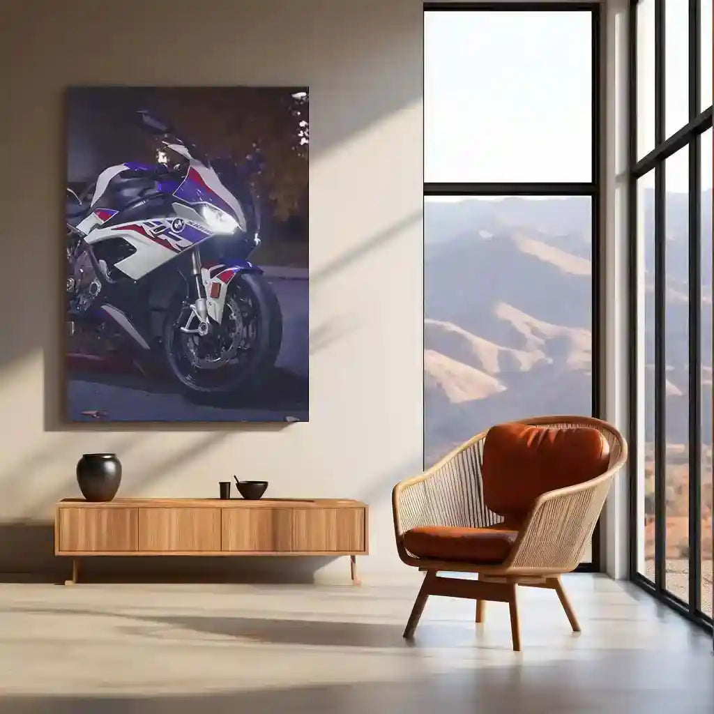 LED | π BMW M 1000 RR Black Superbike Neon LED Metal Poster | Racing Power Wall Art 02 - TURTLEWINGS