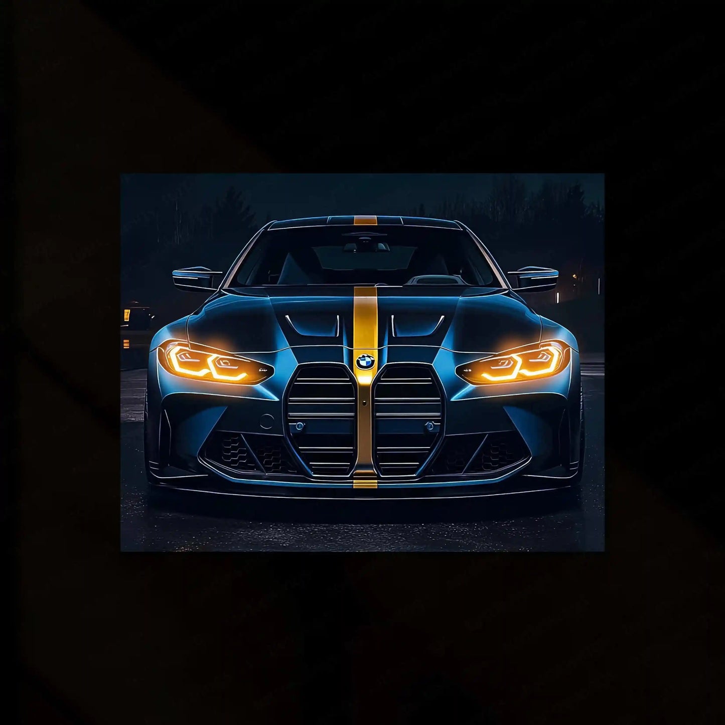 BMW Racing Neon LED Metal Poster â Motorsport-Inspired Wall Art for Speed Enthusiasts - TURTLEWINGS