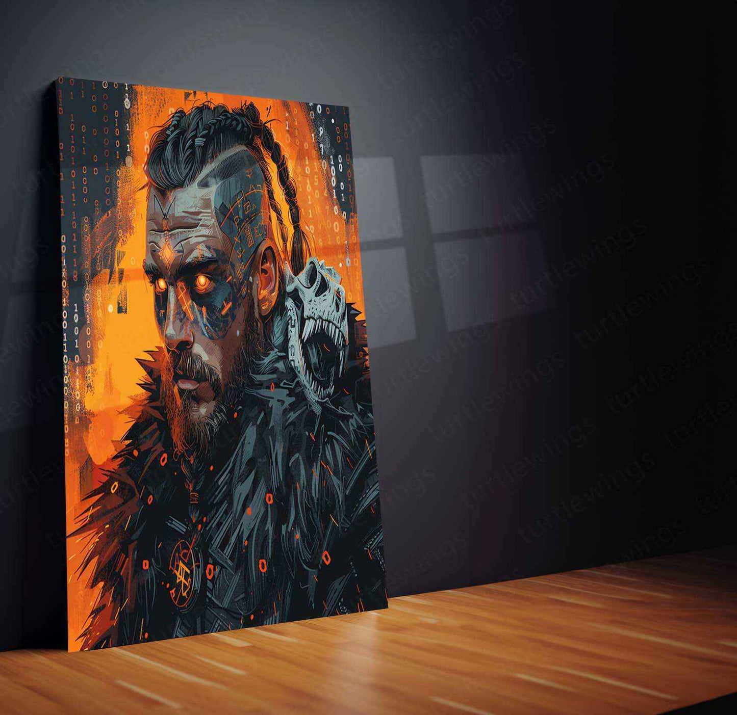 Glowing Male Viking Warrior – Epic Norse Art Poster - TURTLEWINGS