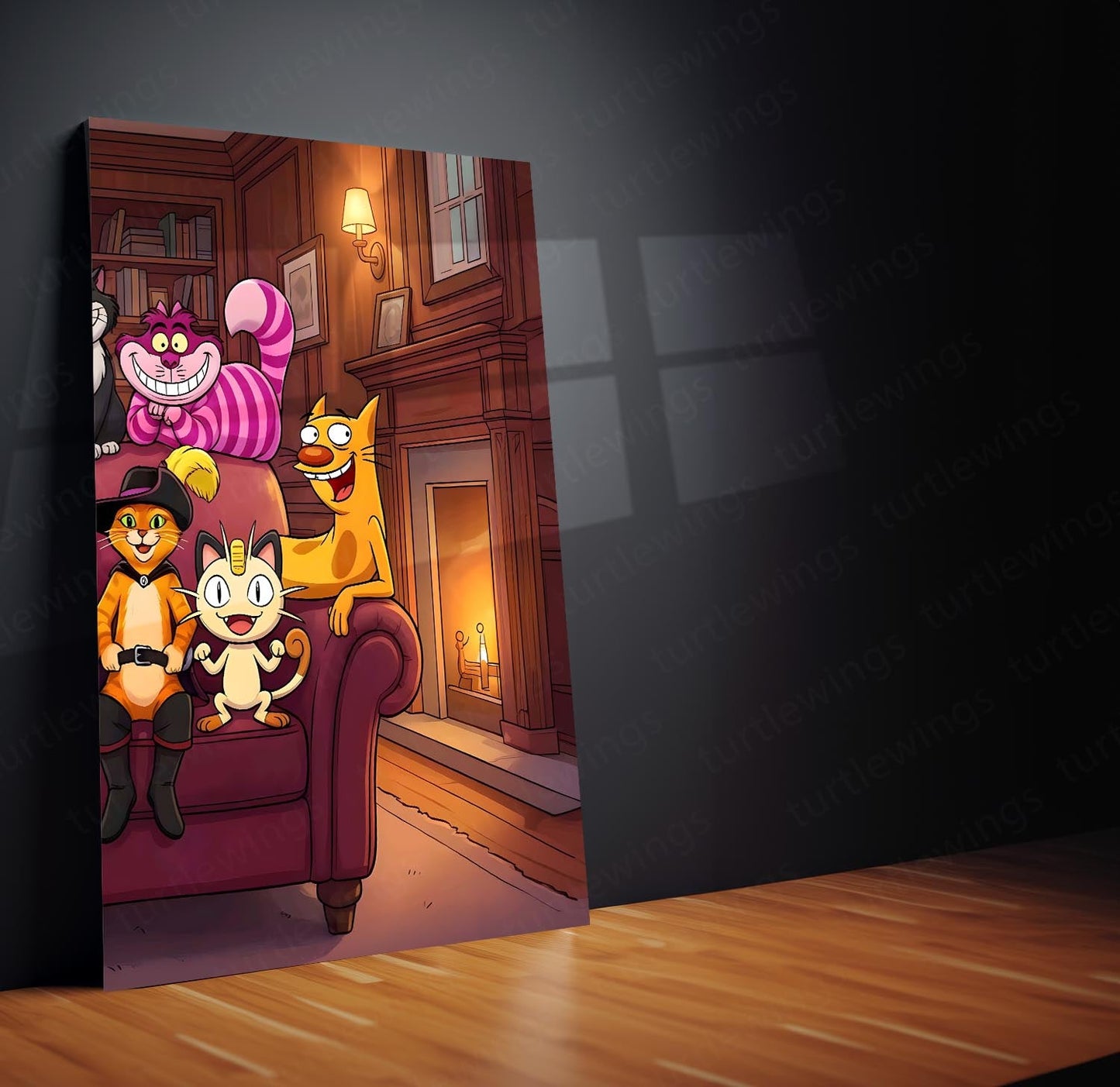 Cartoon Metal Poster Set of 3 | Cozy Cartoon Living Room Triptych Wall Art