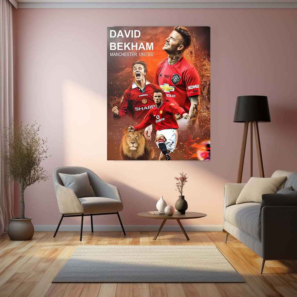 Sports | David Beckham Metal Poster – Iconic Football Legend Wall Art - TURTLEWINGS