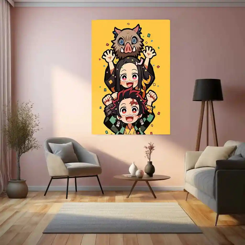 Anime Metal Poster | Demon Slayer Metal Poster | Tanjiro & Nezuko Anime Wall Art - TURTLEWINGS