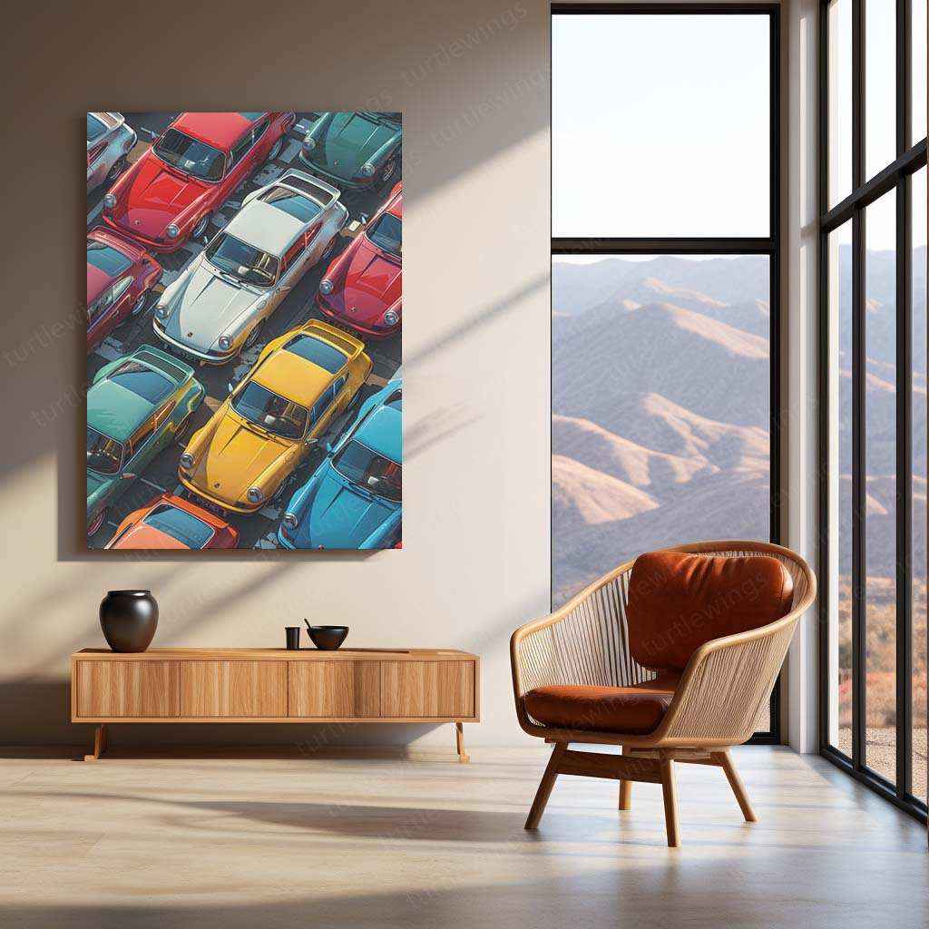 Minimalist White Porsche 911 T 2.2 (1970) Metal Poster – Classic Automotive Art - TURTLEWINGS