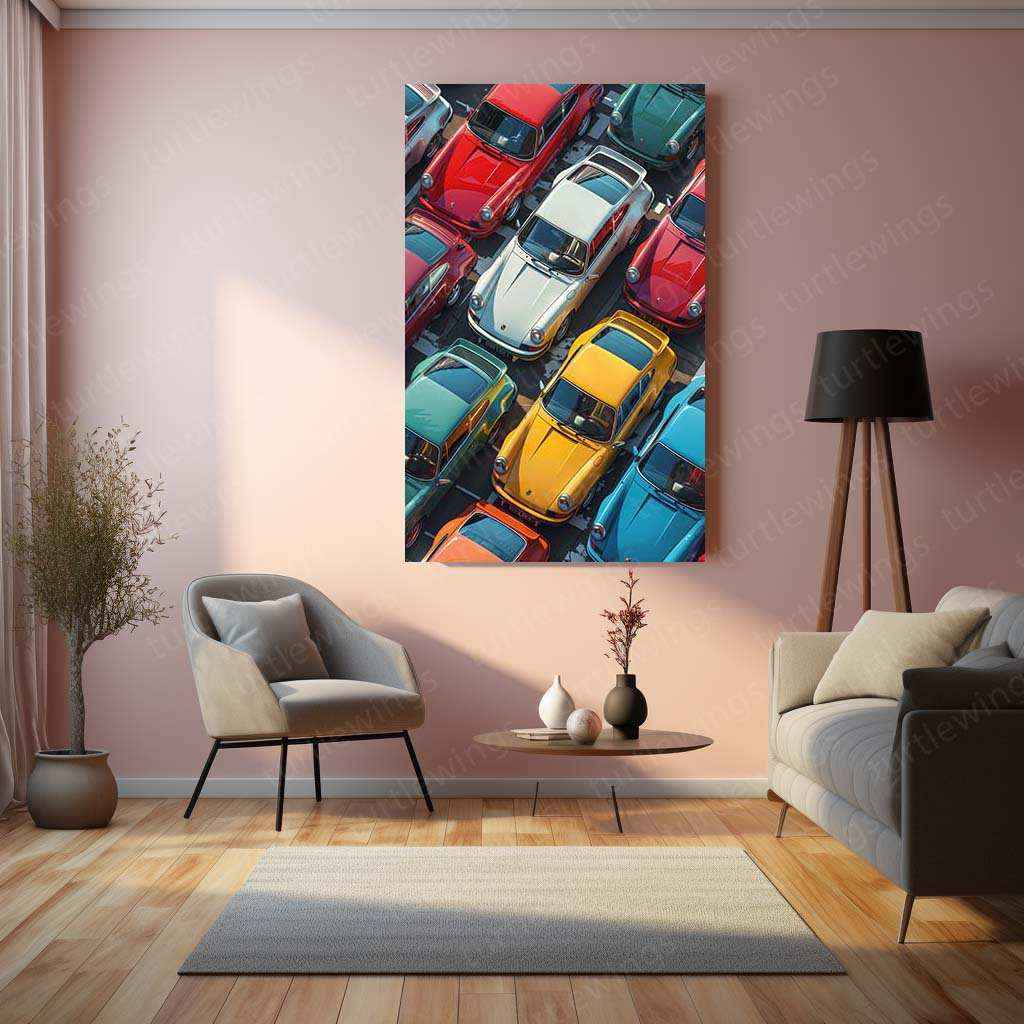 Minimalist White Porsche 911 T 2.2 (1970) Metal Poster – Classic Automotive Art - TURTLEWINGS