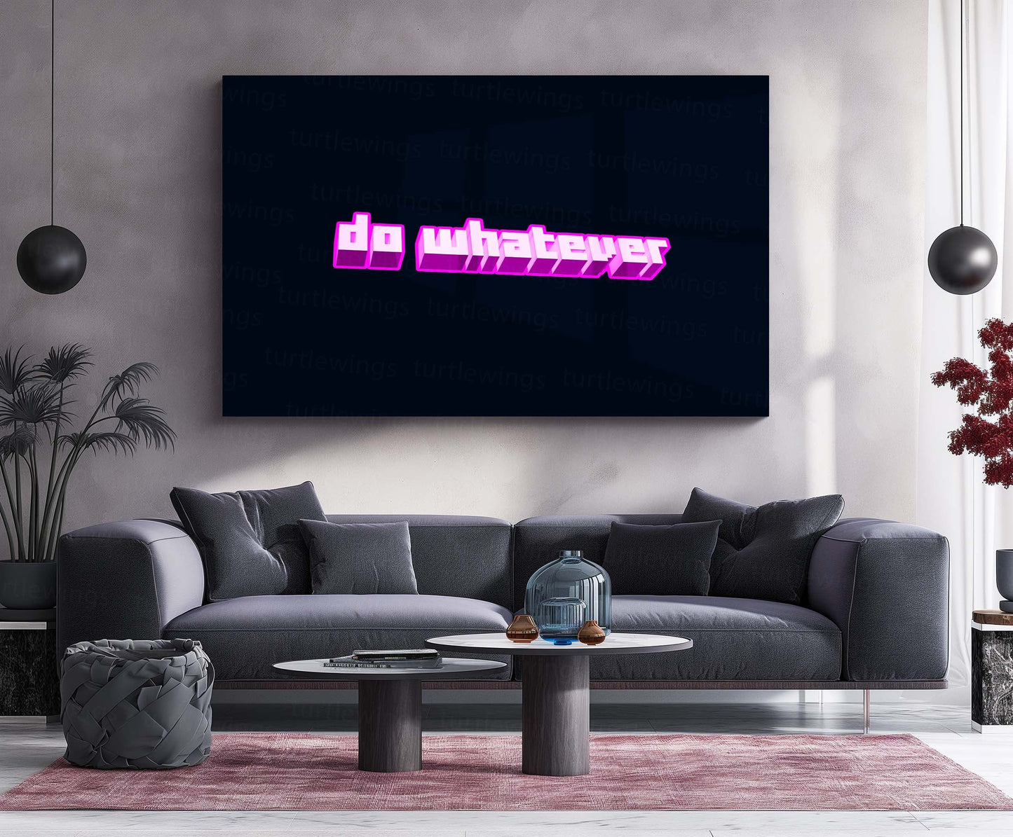 Do Whatever – Typography Metal Frame | Bold Statement Wall Art | Minimalist Rebel Quote Poster for Modern Spaces - TURTLEWINGS
