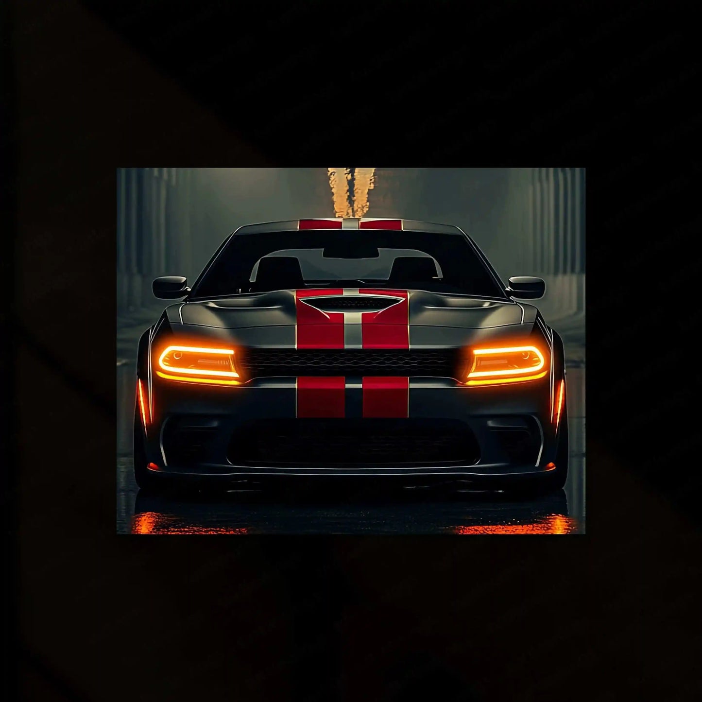 Dodge Racing Neon LED Metal Poster â Muscle Car Performance Wall Art - TURTLEWINGS