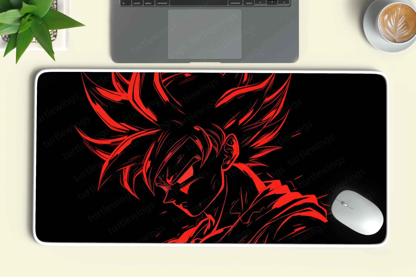 Goku-Red-outline Deskmat - TURTLEWINGS