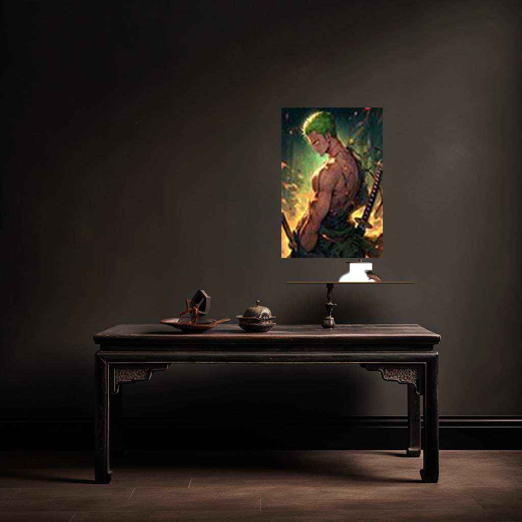 Roronoa Zoro Metal Poster | One Piece Swordsman Wall Art | Anime Warrior Print - TURTLEWINGS