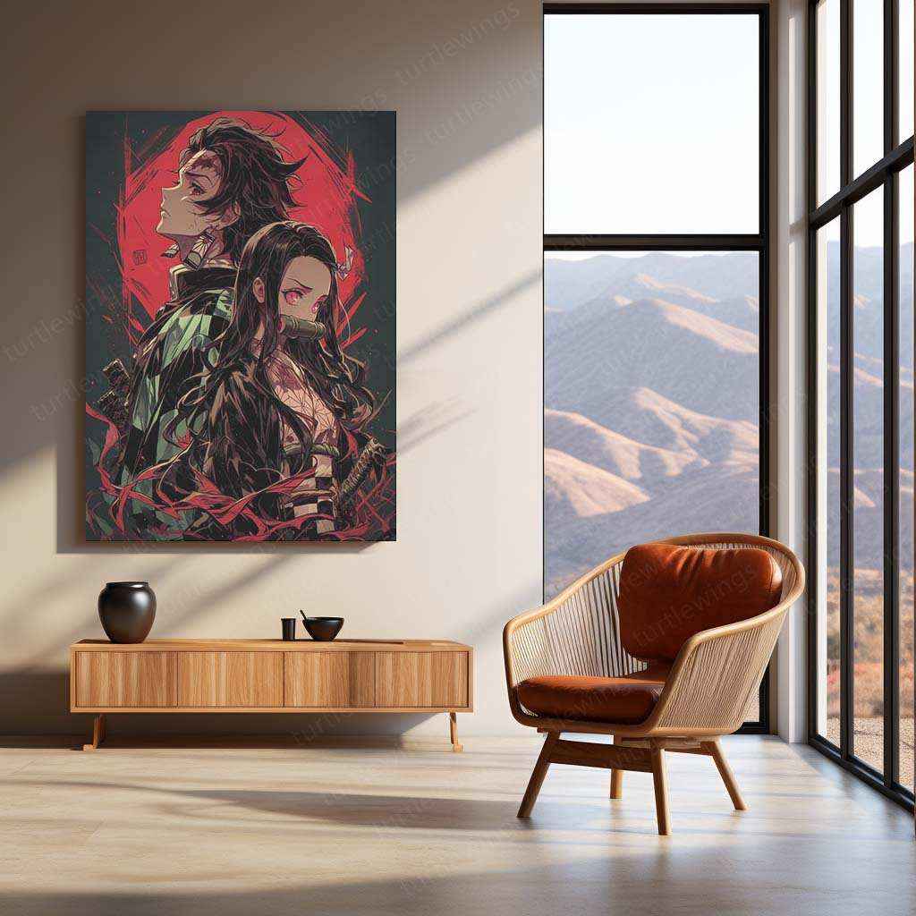 Tanjiro & Nezuko Metal Poster – Demon Slayer Anime Wall Art - TURTLEWINGS