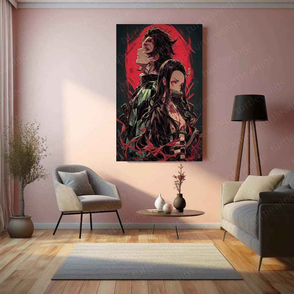 Tanjiro & Nezuko Metal Poster – Demon Slayer Anime Wall Art - TURTLEWINGS