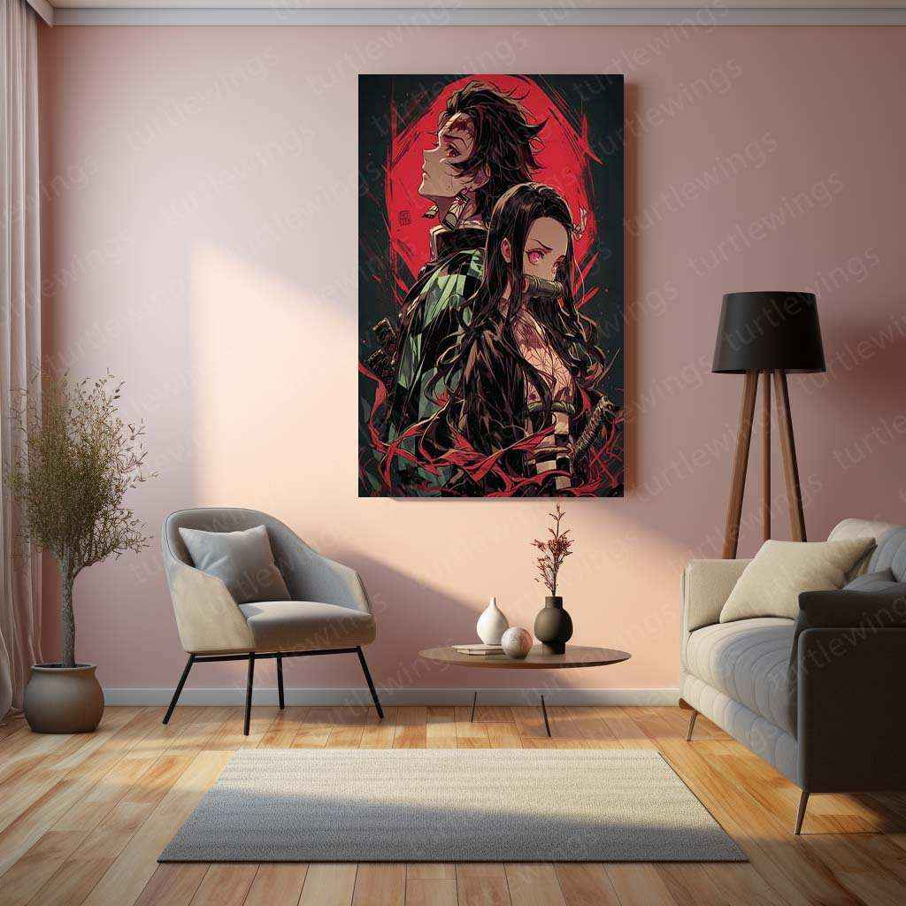 Tanjiro & Nezuko Metal Poster – Demon Slayer Anime Wall Art - TURTLEWINGS