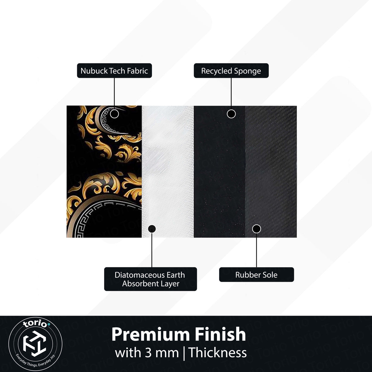 Golden Snake Luxury Area Flat Rug | Aesthetic Black & Gold Serpent Floor Mat | Modern Designer Flat Rug for Bedroom, Living Room & Gaming Room Decor | Anti Slip Washable 3 mm Carpet