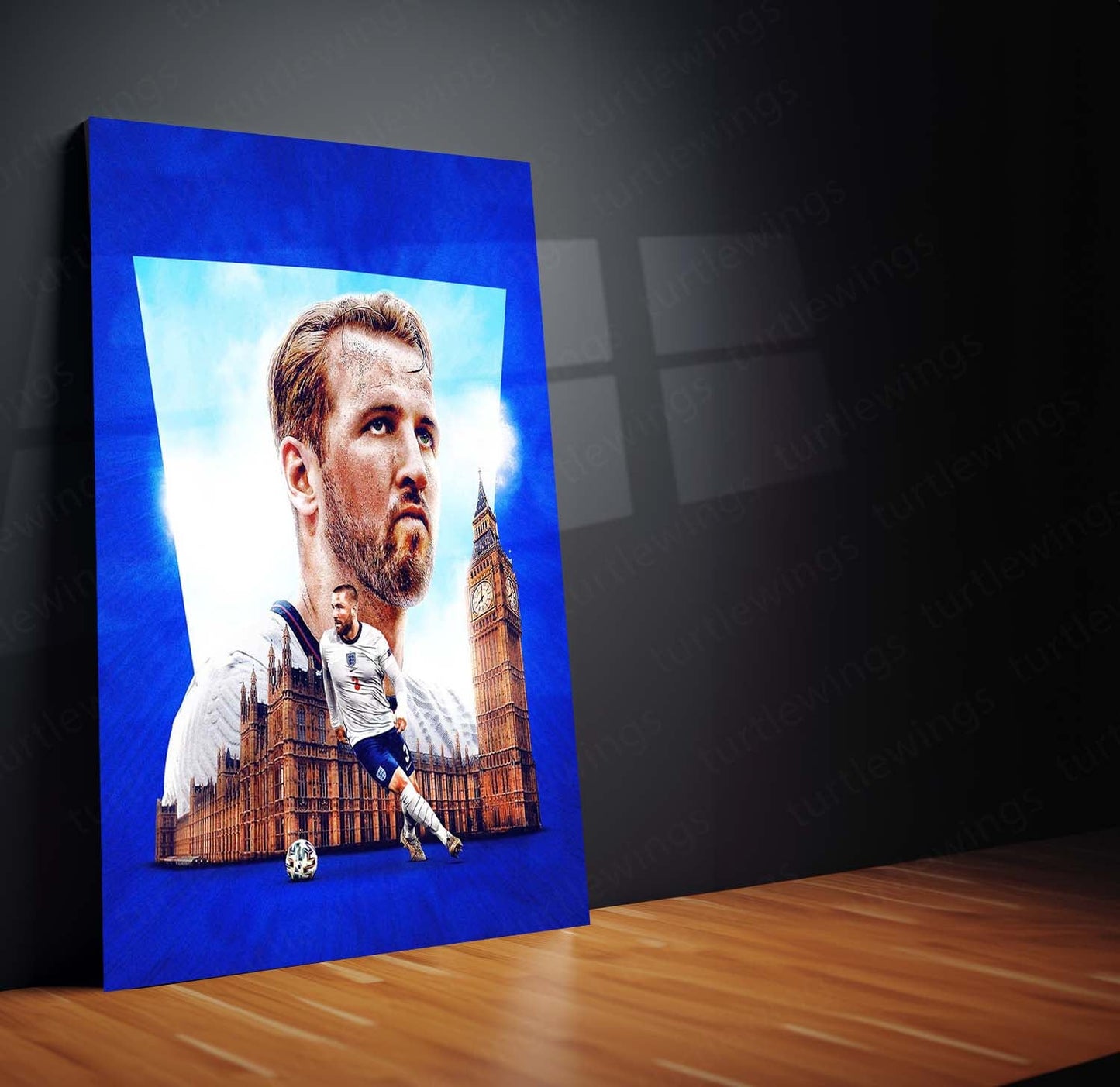 Harry Kane England x Big Ben – Metal Frame | London-Themed Football Wall Art - TURTLEWINGS