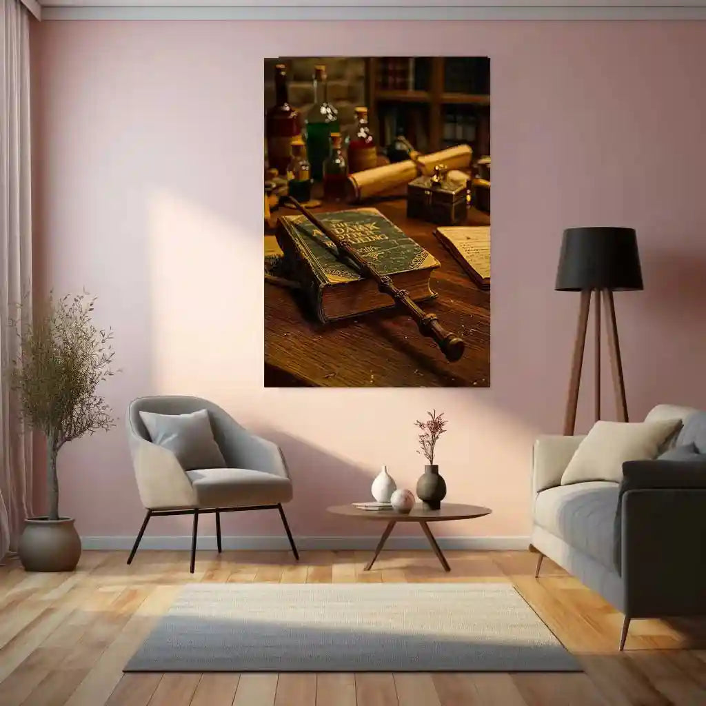 Movies Metal Poster | Harry Potter Wand Metal Poster | Iconic Wand Design Wall Art for Fans 01 - TURTLEWINGS