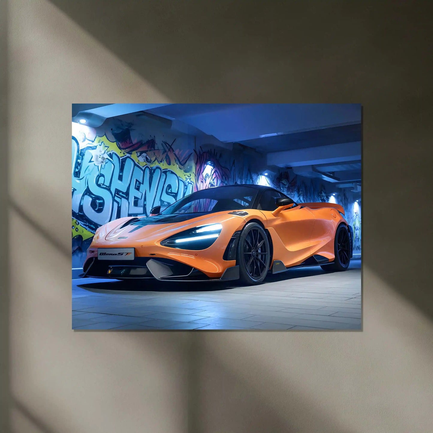 LED | π McLaren 765LT Neon LED Metal Poster | Limited-Track Edition Supercar Wall Art - TURTLEWINGS