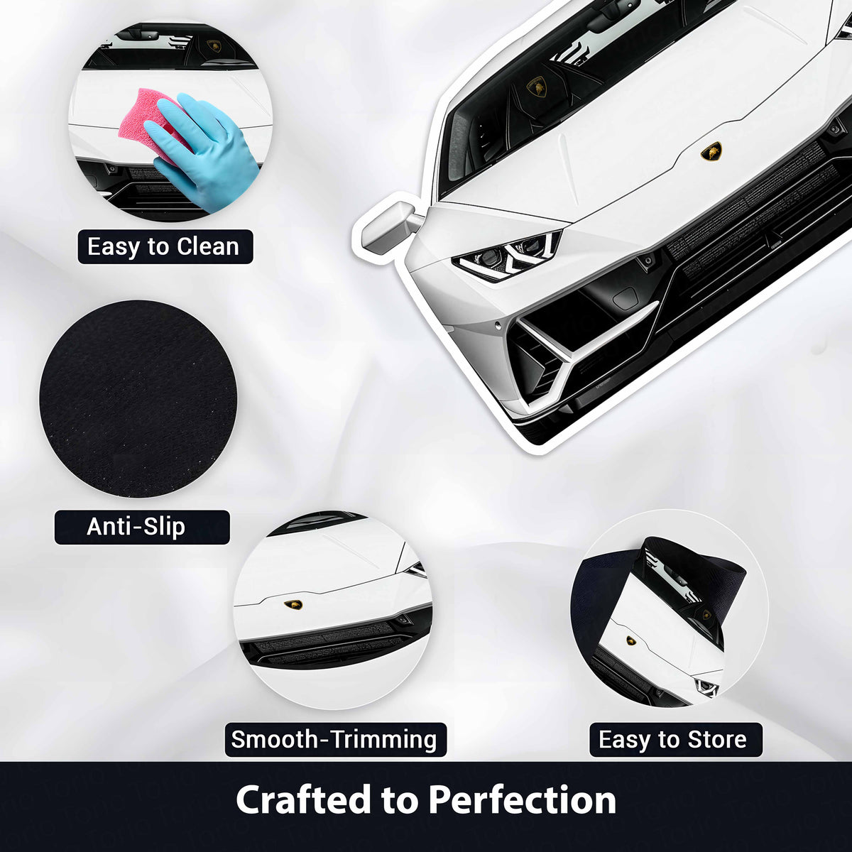 Lamborghini Inspired Floor Mat | Anti-Slip 3mm Absorbent Supercar Design Flat Rug | Easy Clean Waterproof Floor Mat for Home, Office & Garage