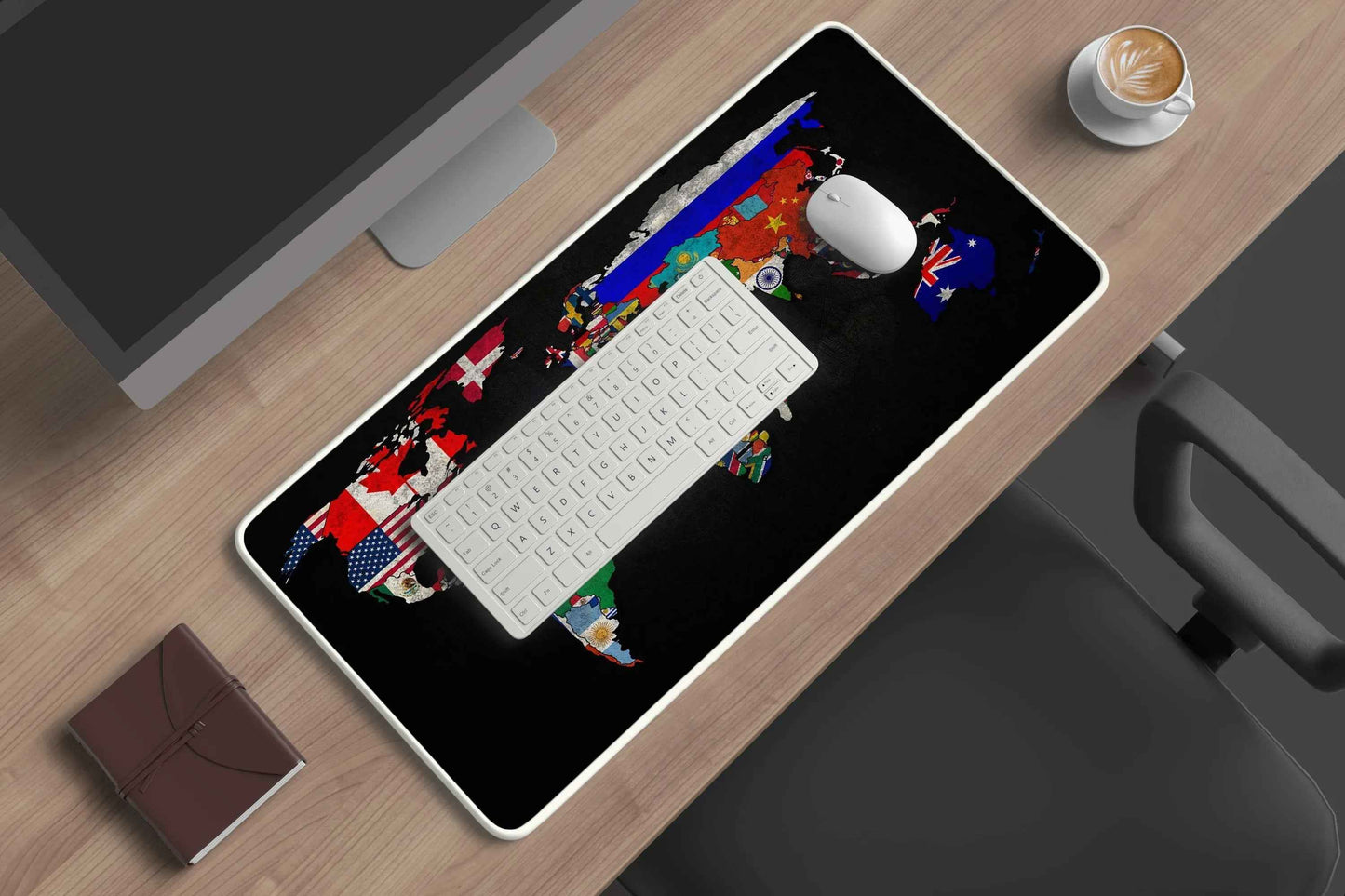 world map abstract art deskmat 1 - TURTLEWINGS