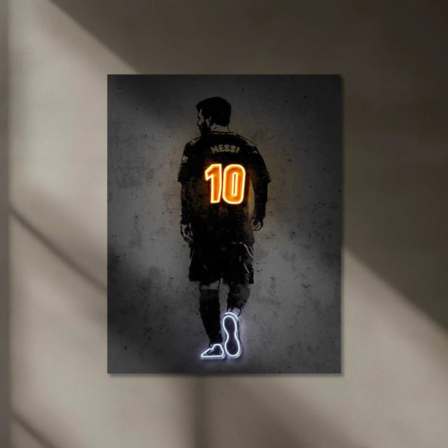 Lionel Messi Neon LED Metal Frame â Soccer Legend Wall Art - TURTLEWINGS