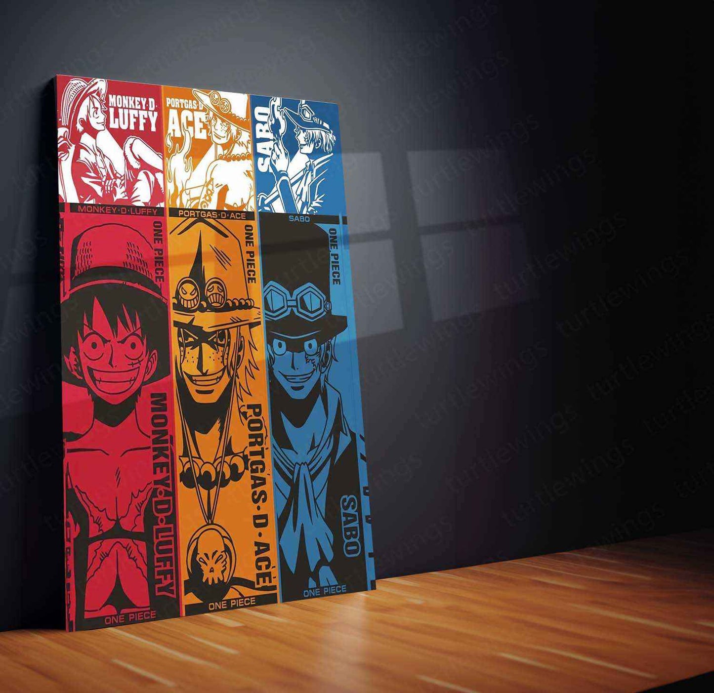 Luffy, Ace & Sabo Metal Poster – One Piece Brothers Wall Art - TURTLEWINGS