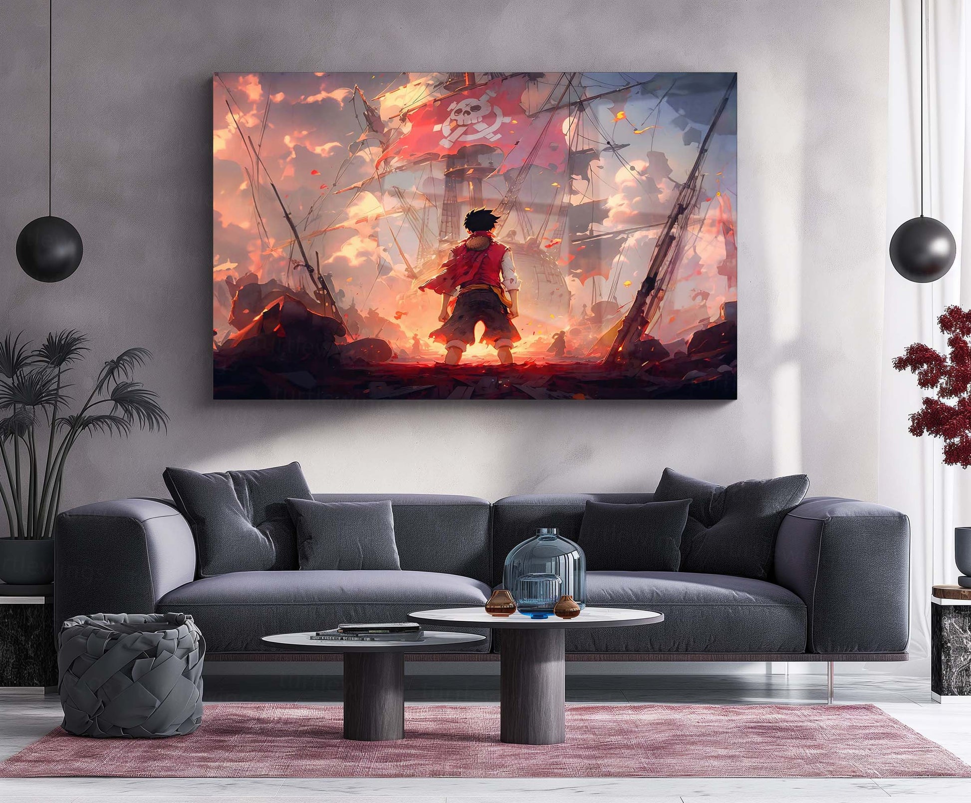 Luffy – Metal Frame | One Piece Anime Wall Art | Monkey D. Luffy Poster for Otaku & Straw Hat Pirates Fans - TURTLEWINGS