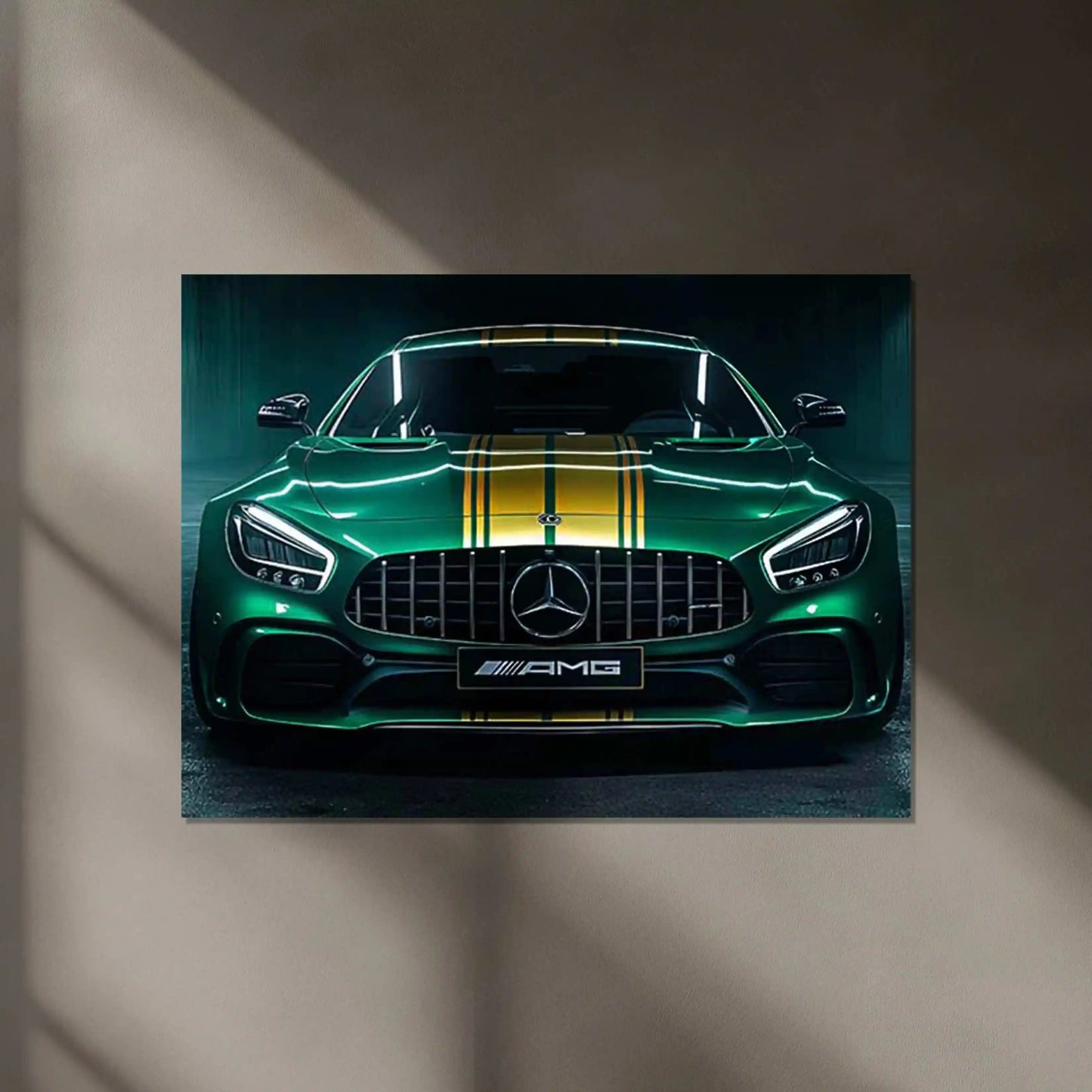 Mercedes Racing Neon LED Metal Poster â High-Performance Motorsport Wall Art - TURTLEWINGS