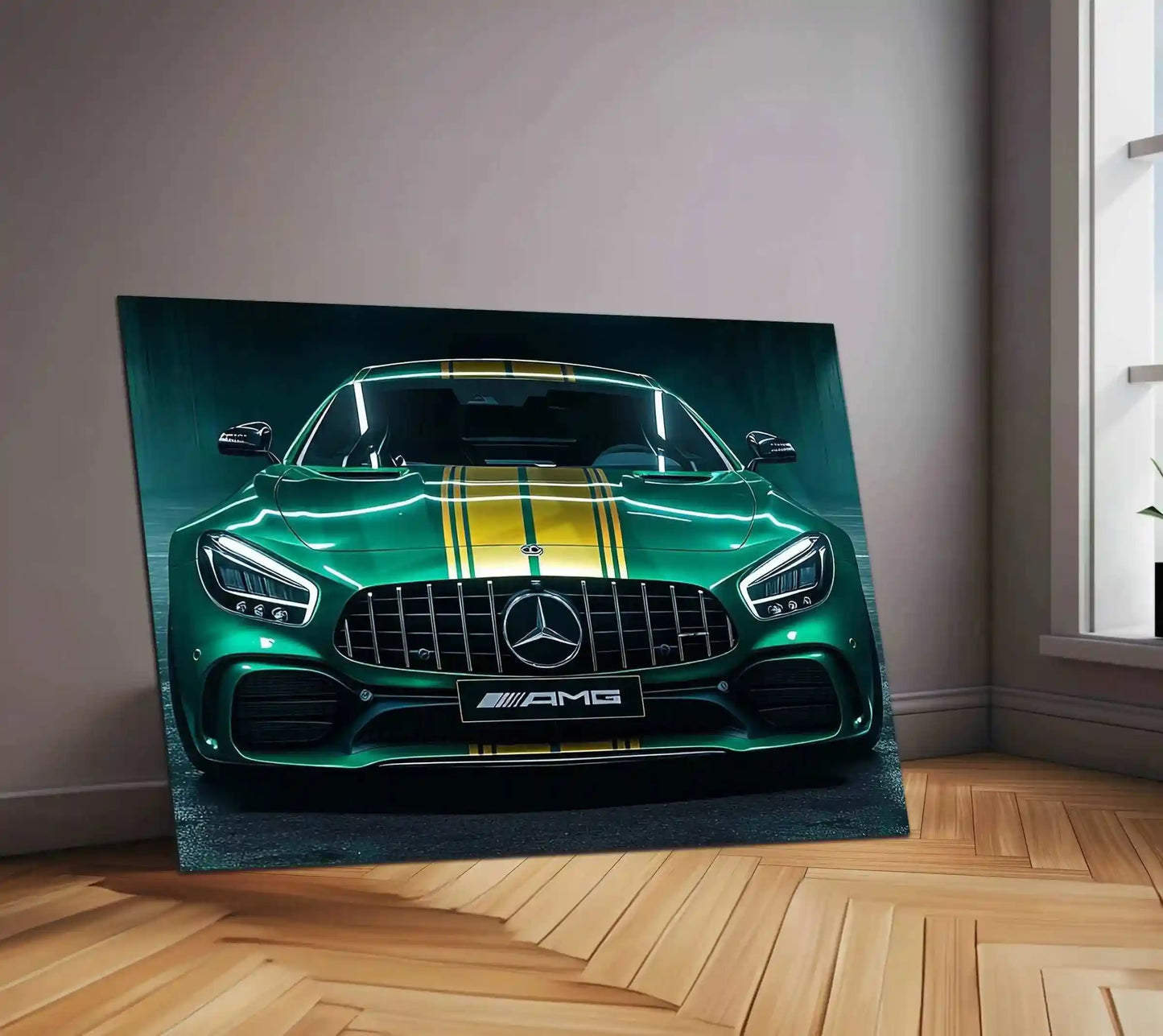 Mercedes Racing Neon LED Metal Poster â High-Performance Motorsport Wall Art - TURTLEWINGS