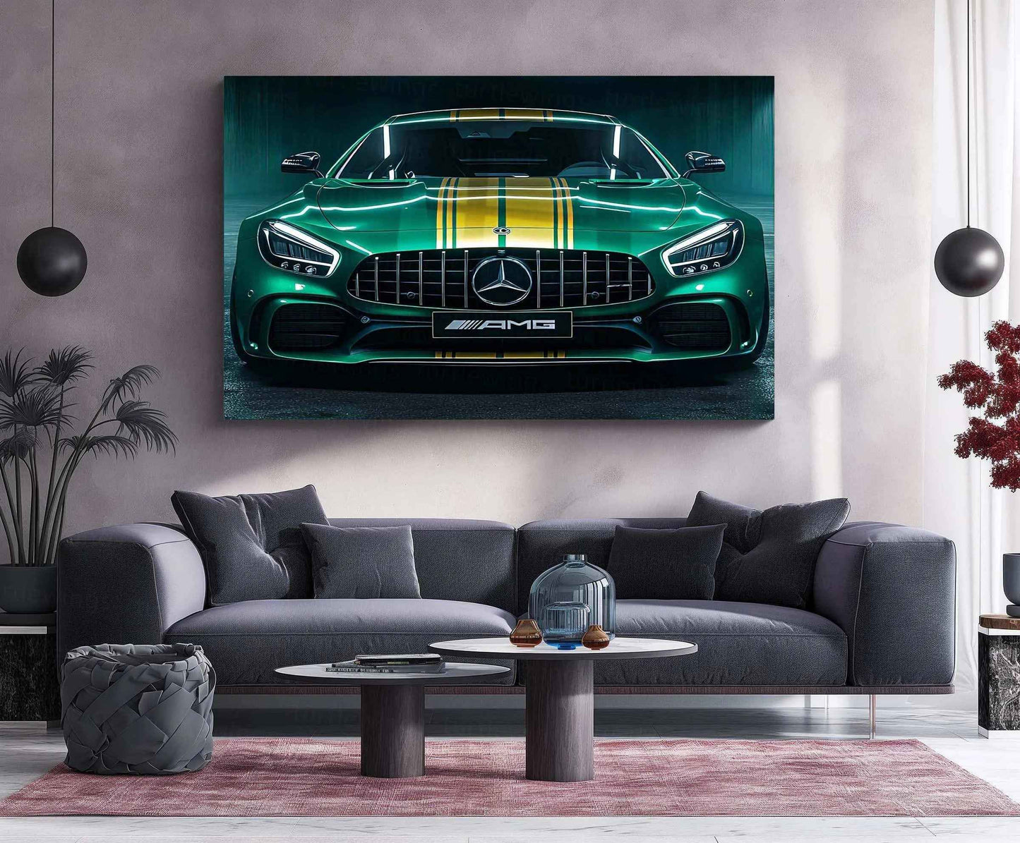 Mercedes Racing Neon LED Metal Poster â High-Performance Motorsport Wall Art - TURTLEWINGS