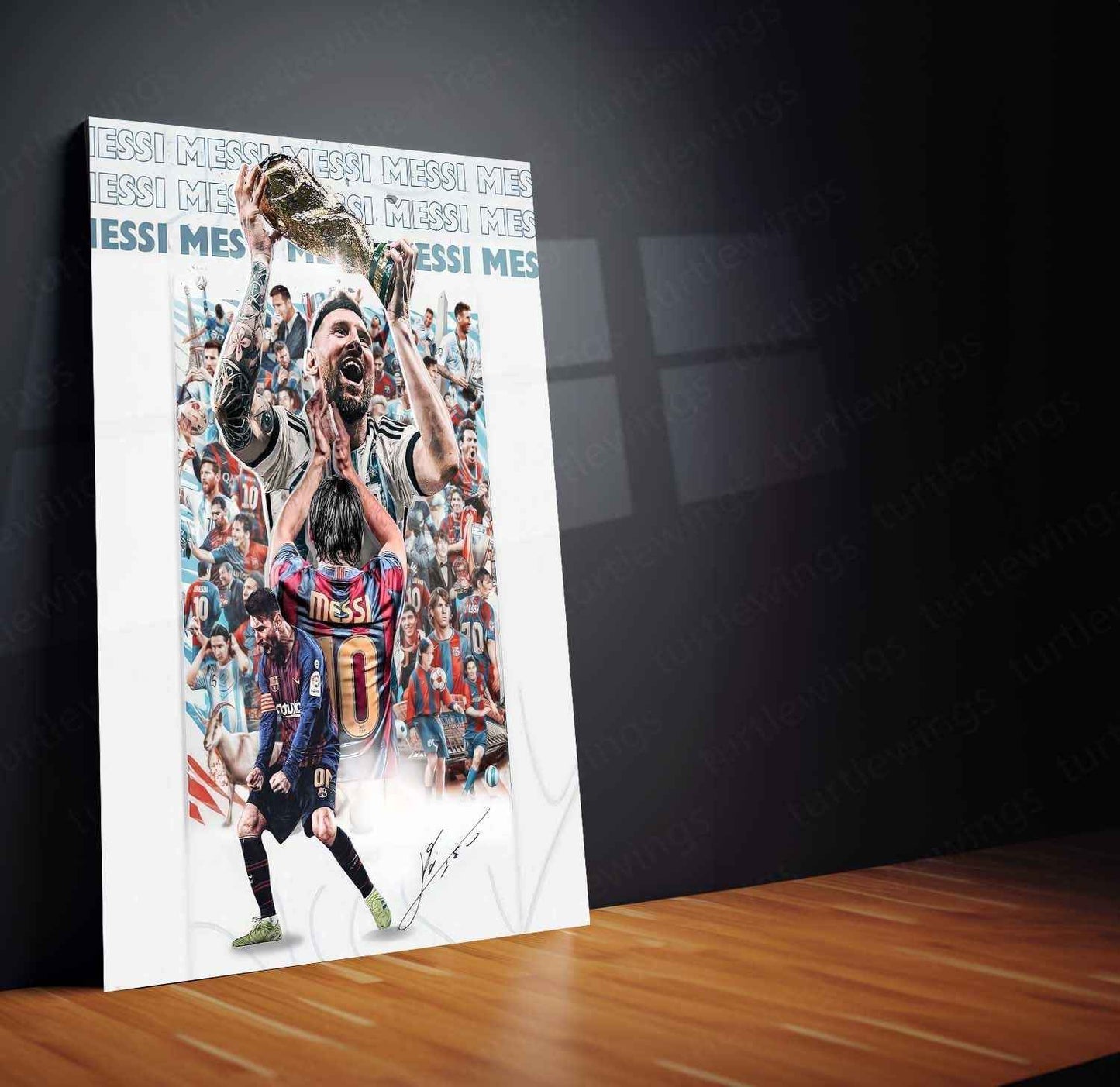 Sports | Lionel Messi Metal Poster – GOAT Football Wall Art 8 - TURTLEWINGS