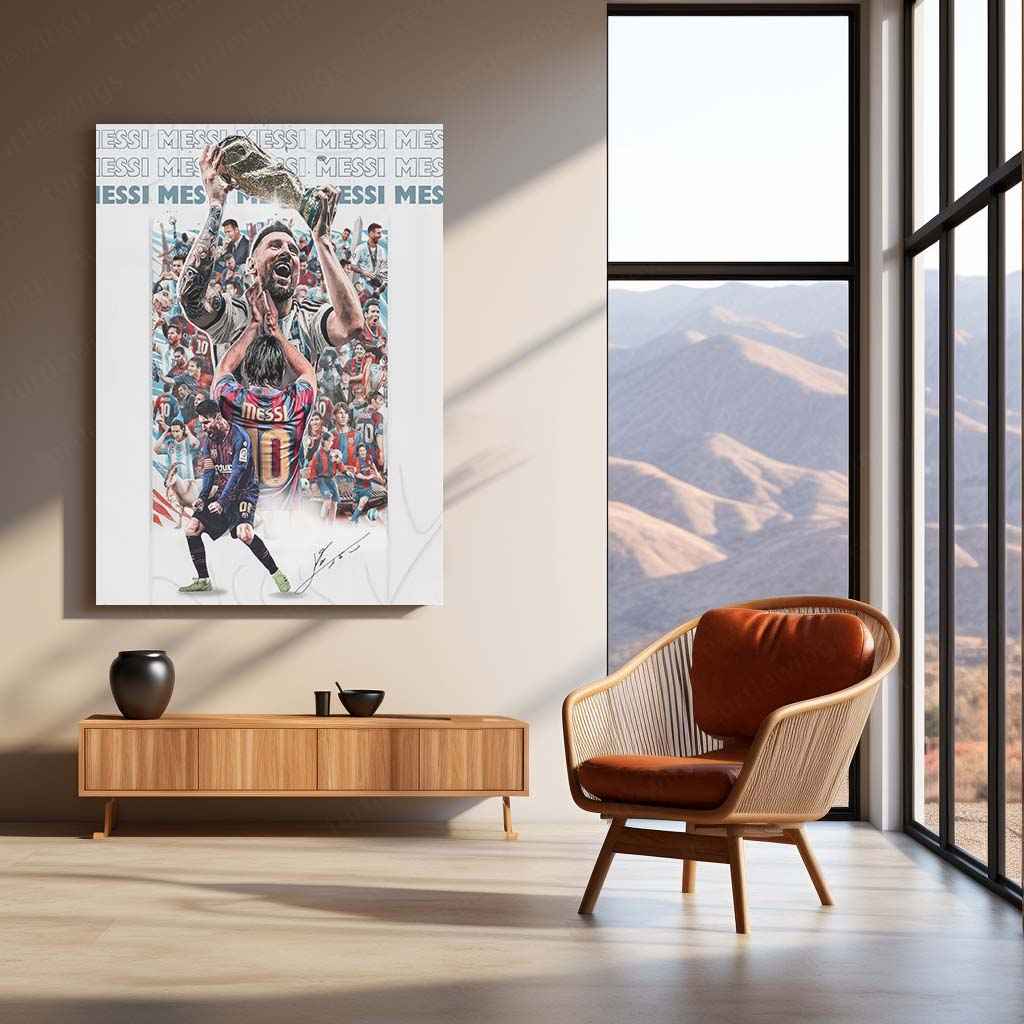 Sports | Lionel Messi Metal Poster – GOAT Football Wall Art 8 - TURTLEWINGS