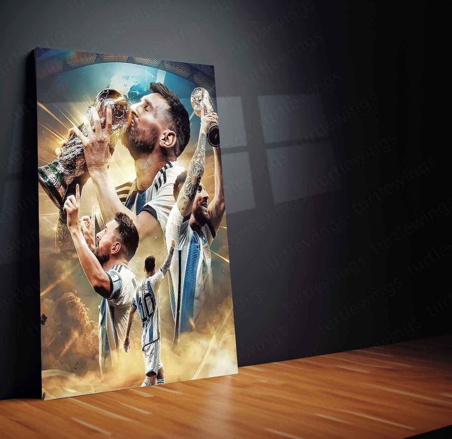 Sports | Lionel Messi Metal Poster – GOAT Football Wall Art 9 - TURTLEWINGS