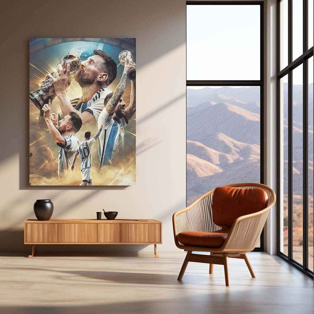 Sports | Lionel Messi Metal Poster – GOAT Football Wall Art 9 - TURTLEWINGS