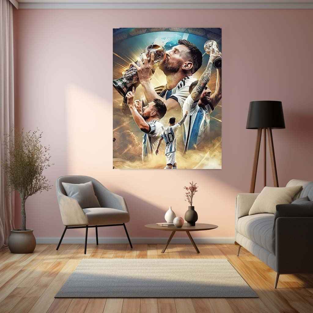 Sports | Lionel Messi Metal Poster – GOAT Football Wall Art 9 - TURTLEWINGS