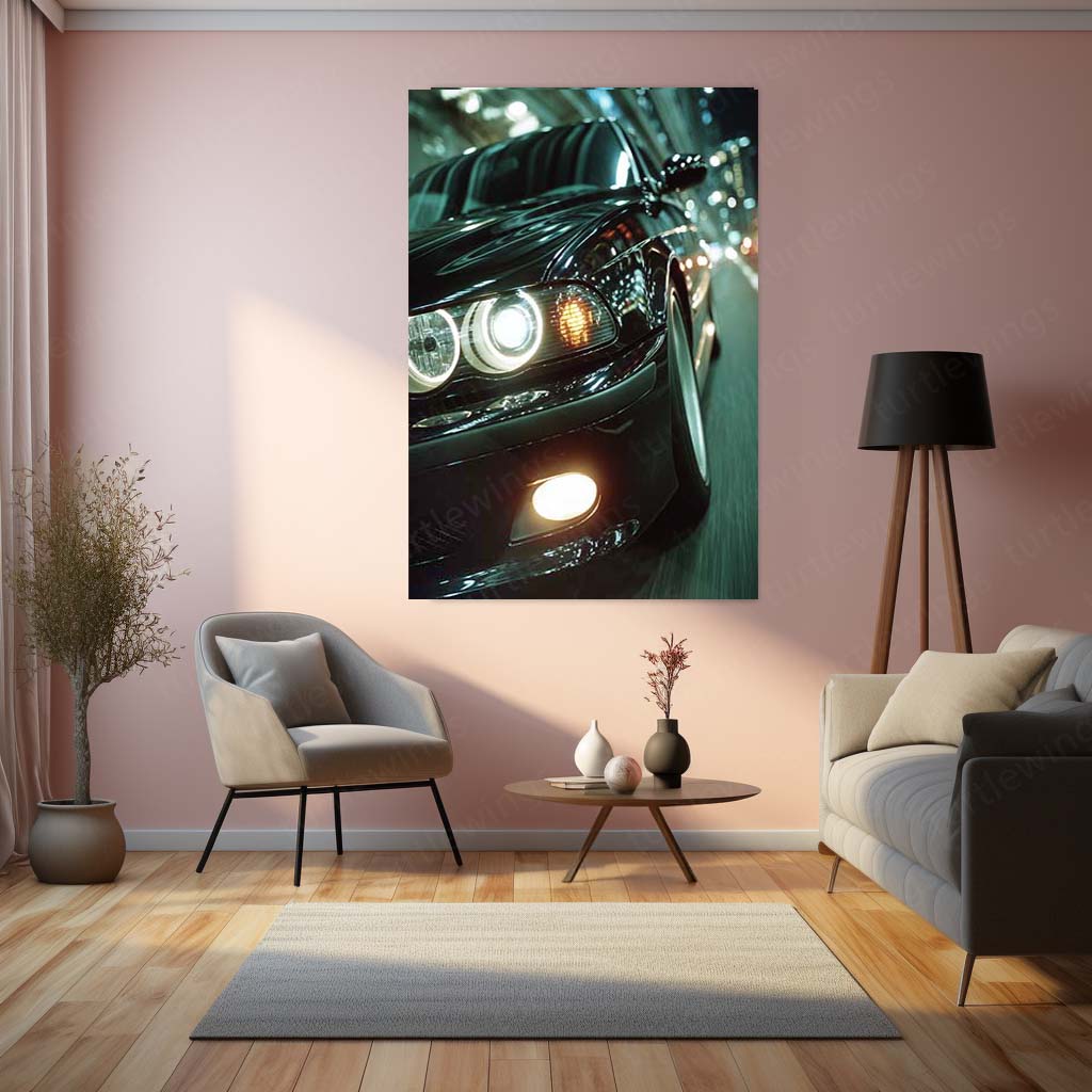 Slammed BMW M5 Metal Frame – Aggressive Stance Car Poster | Luxury Performance Wall Art - TURTLEWINGS