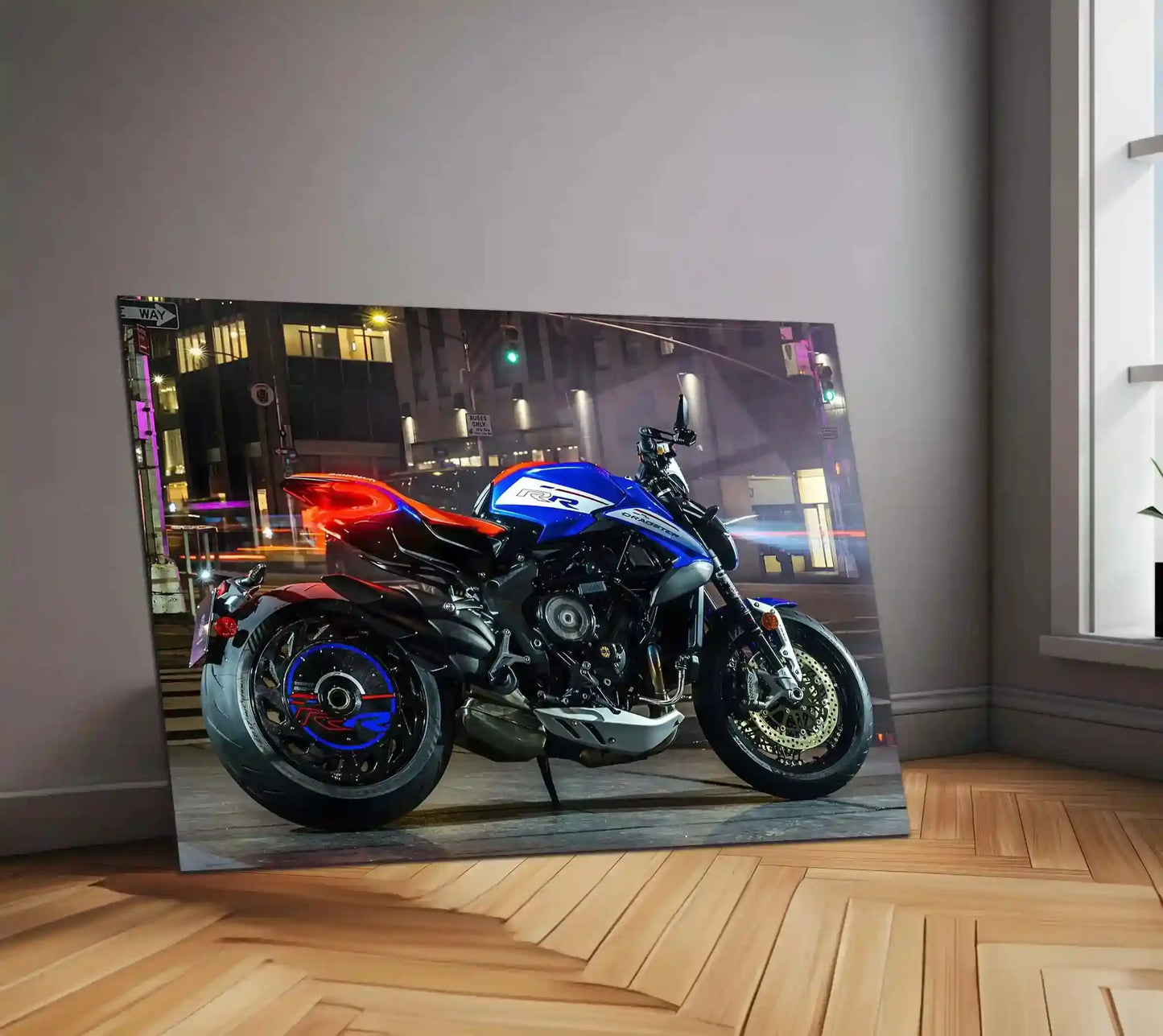 LED | π₯ MV Agusta Dragster Neon LED Metal Poster | Italian Naked Bike Wall Art - TURTLEWINGS