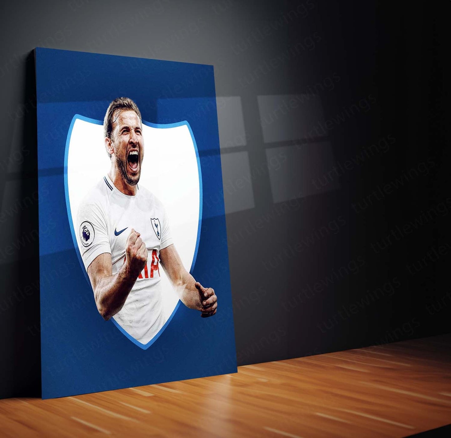Tottenham Hotspur Player Metal Frame – White Kit with Club Badge | Spurs Wall Art - TURTLEWINGS