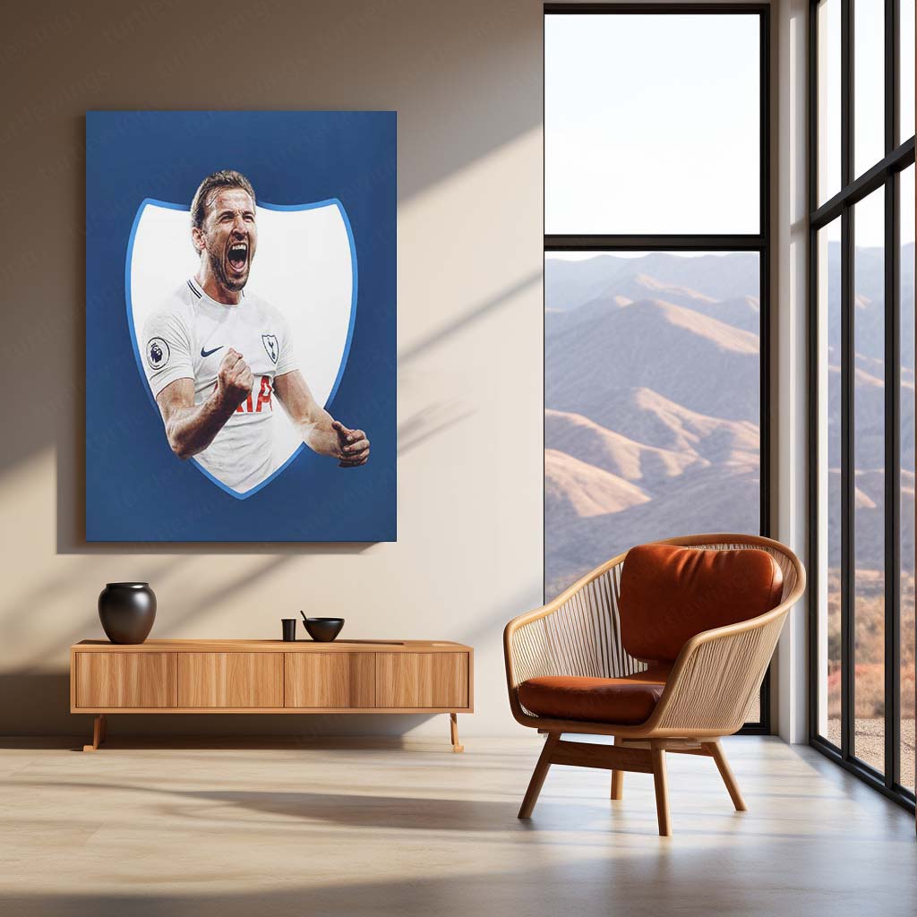 Tottenham Hotspur Player Metal Frame – White Kit with Club Badge | Spurs Wall Art - TURTLEWINGS